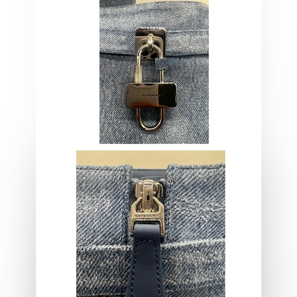 Givenchy Shark Lock Biker Ankle Boots in Denim - Picture 10 of 13